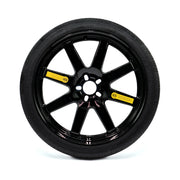 The 18-inch alloy compact spare tire, 145/85R18 EZ Spare Wheel, is specifically designed for temporary use and is essential for vehicles that do not come equipped with a spare tire.

