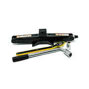 EZ Spare 2.5 Ton Scissor Jack Kit – Includes jack, ratcheting handle, and lug wrench socket for efficient roadside tire changes.