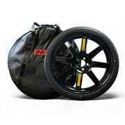 EZ Spare Wheel for Mercedes-Benz S-Class with optional black spare, complete with a carrying bag. An excellent alternative to run-flat tires.