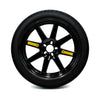 20-inch EZ Spare Wheel with a compact spare tire designed for replacing flat tires on the Audi Q7, ensuring clearance for large brake calipers.