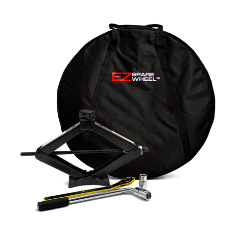 EZ Spare Roadside Emergency Kit with 2.5 Ton Scissor Jack, Lug Wrench, and Spare Tire Carry Bag
