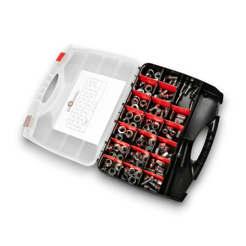 The EZ Spare Wheel hardware box comes fully equipped with all the essential components needed for a straightforward installation on any vehicle model.