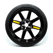 EZ Spare 17-inch black alloy wheel with T145/80D17 compact spare tire for 2020–2025 Honda Accord, featuring yellow temporary use and speed limit labels.

