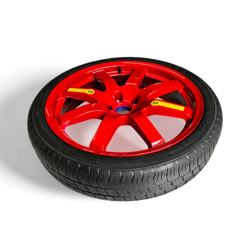 Detailed close-up side view of the spare wheel tire designed for Jeep Compass, highlighting its construction and quality.